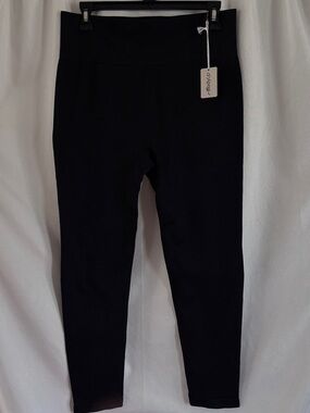 NWT BodyUp Black High-Waist Ponte Leggings ~ Size XL